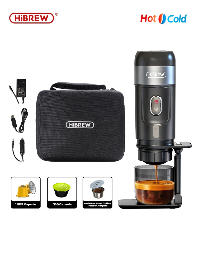 Portable Espresso Coffee Maker for Car & Home – 12V Compatible with Pods & Ground Coffee