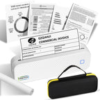 Rechargeable Wireless A4 Thermal Printer Inkless, Lightweight, BK for Home & Office