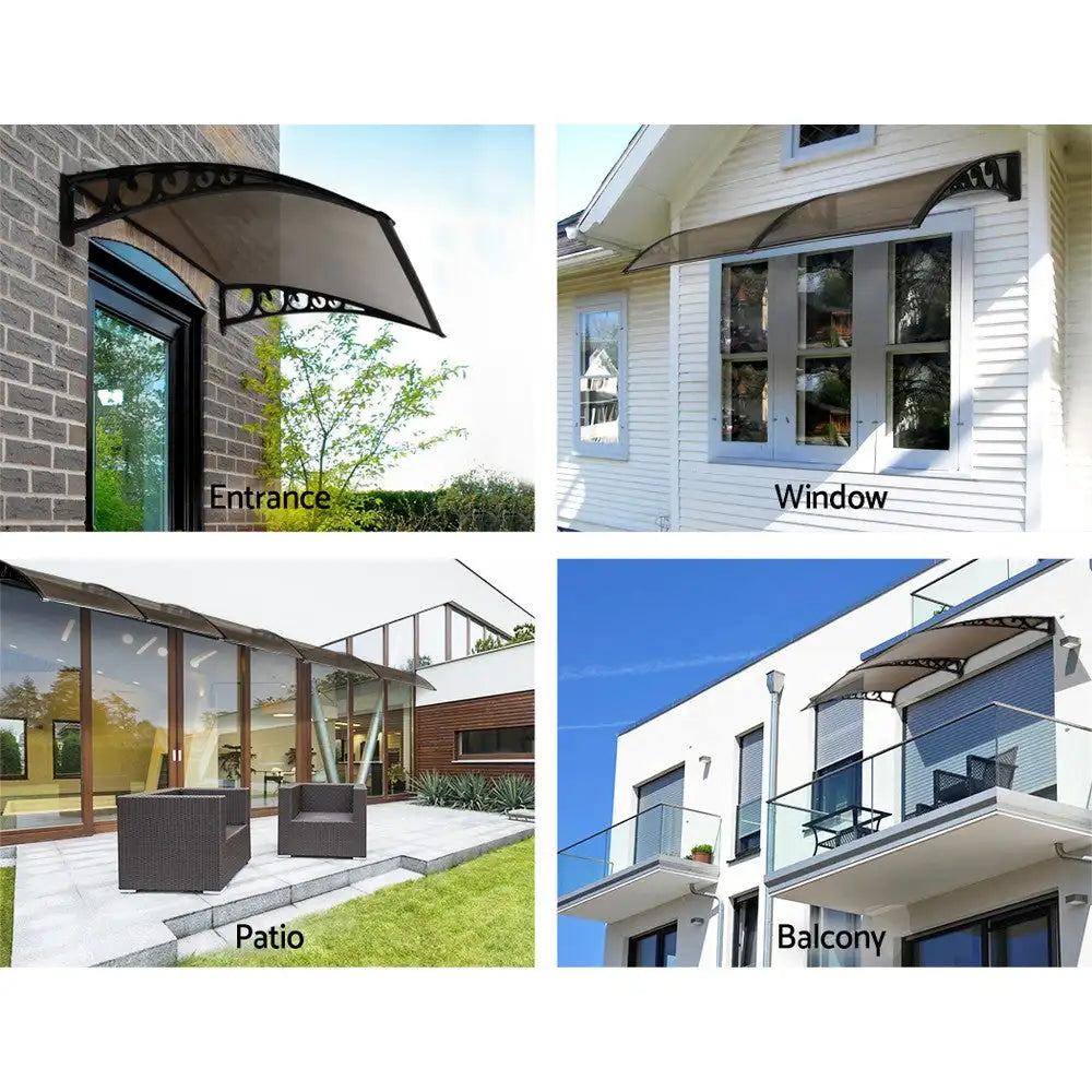 1x3m DIY Window & Door Awning Cover – UV Resistant, Waterproof, Brown