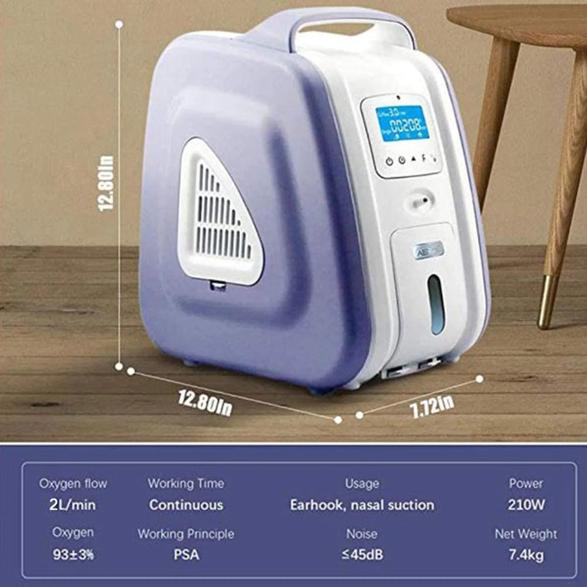 9L Home Oxygen Concentrator with Adjustable Flow Therapy