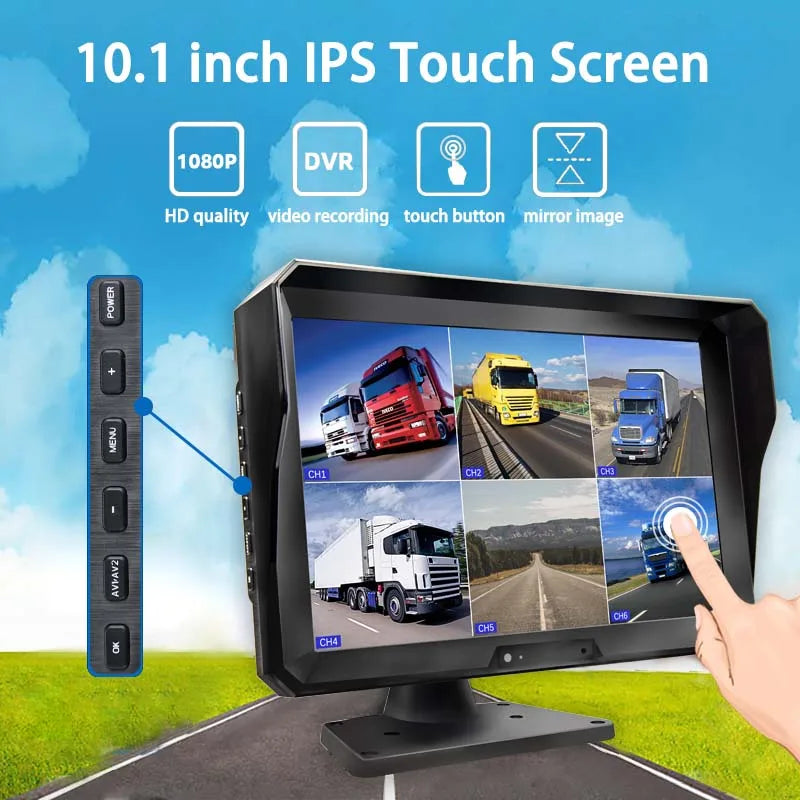 10.1” 6-Channel Vehicle Camera Monitor System with Backup