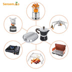 2-Person Camping Cookware Kit with Grinder, Fry Pan & Stove