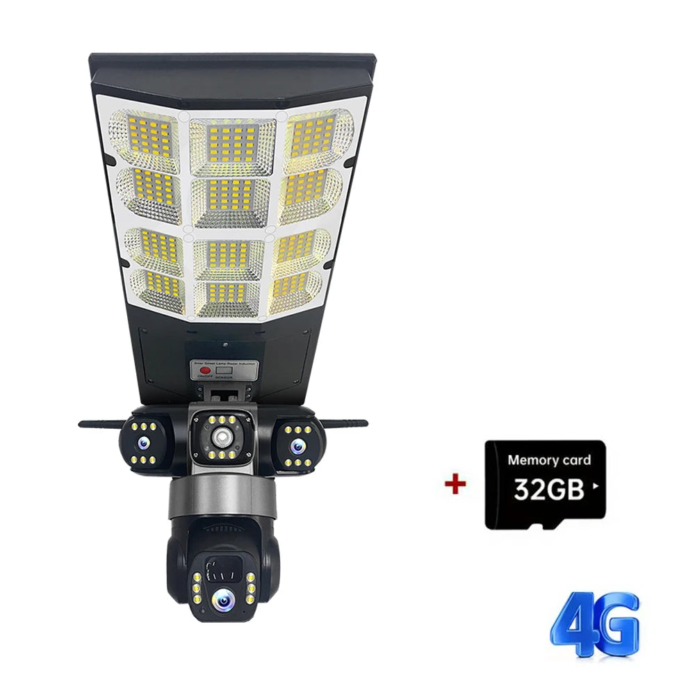 Outdoor 4G Solar Camera with 15MP Triple Lens, 16000mAh Battery, Two-Way Audio & PIR Motion Detection