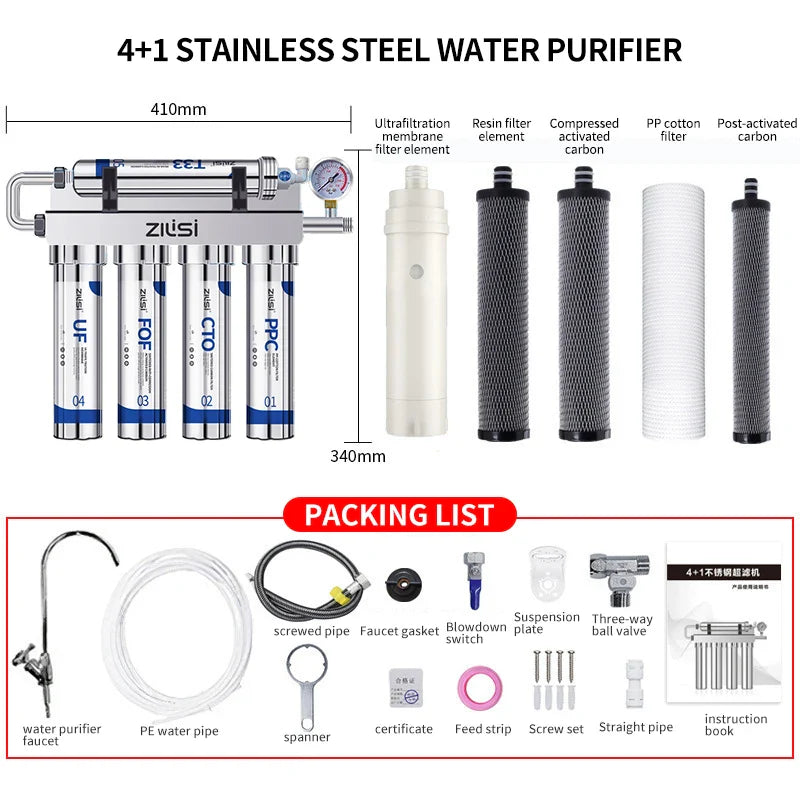 5-Stage Kitchen Ultrafiltration Water Filter for Tap Water