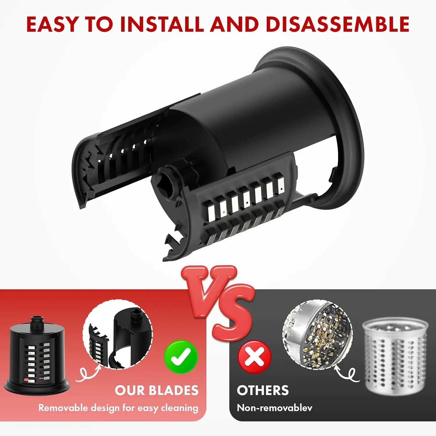KitchenAid Stand Mixer Cheese Grater Attachment, 5 Blades