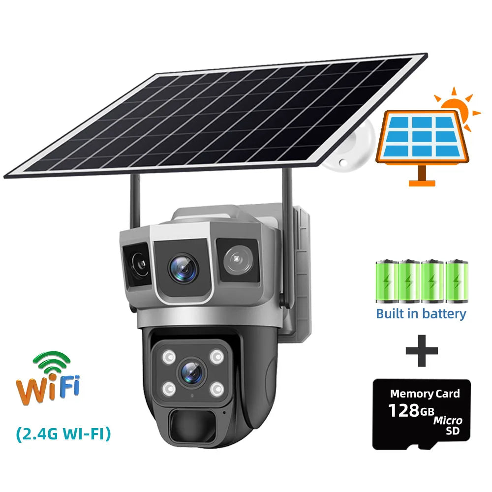 12MP Solar WiFi Security Camera with 128GB Storage