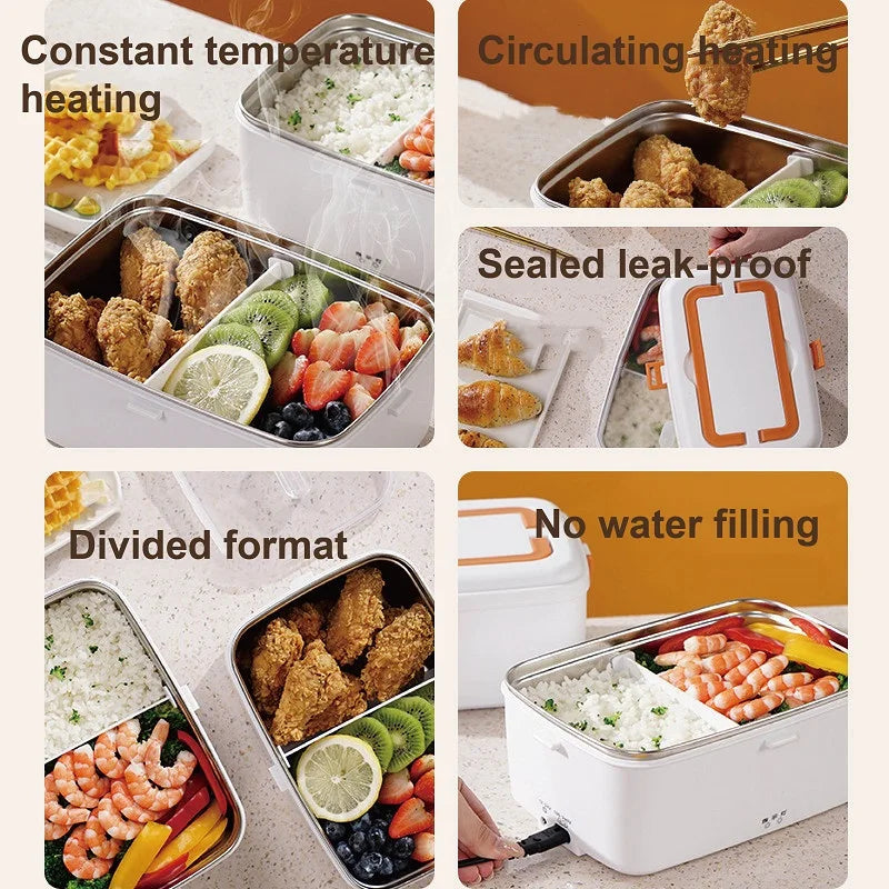 Multi-Power 1.8L Electric Lunch Box Durable Stainless Steel Food Warmer for Travel & Outdoor Use