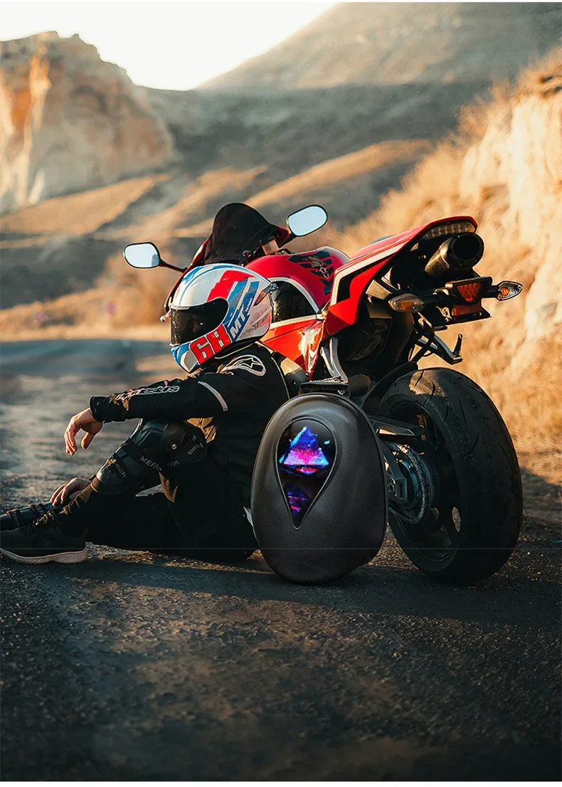 Waterproof Outdoor Cycling Backpack with LED DIY Lighting