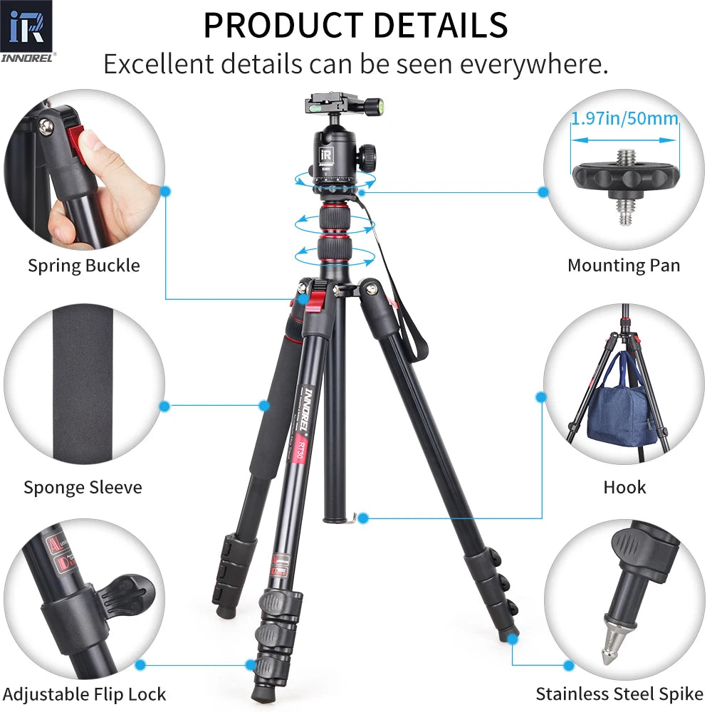 197cm Heavy Duty Tripod Monopod, Flip Lock, 15kg Load Capacity