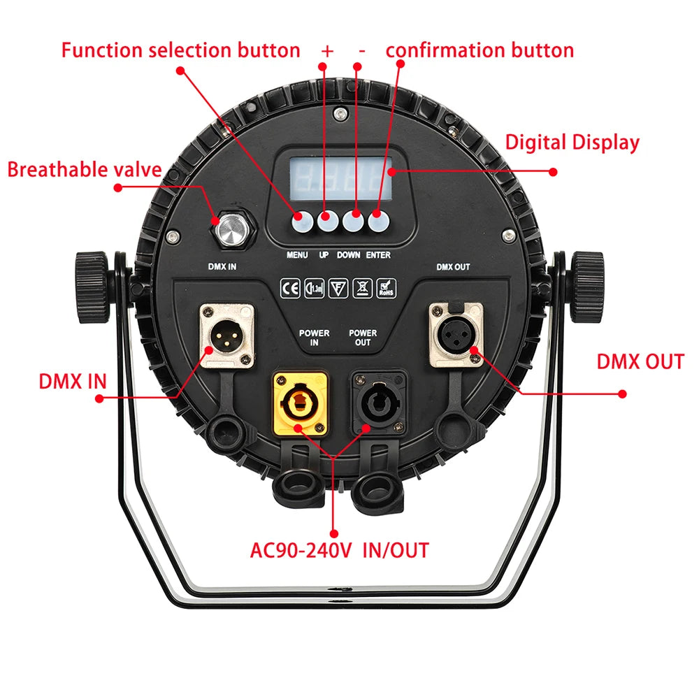 Professional DMX LED Par Light with RGBWA UV Effects for Outdoor Events