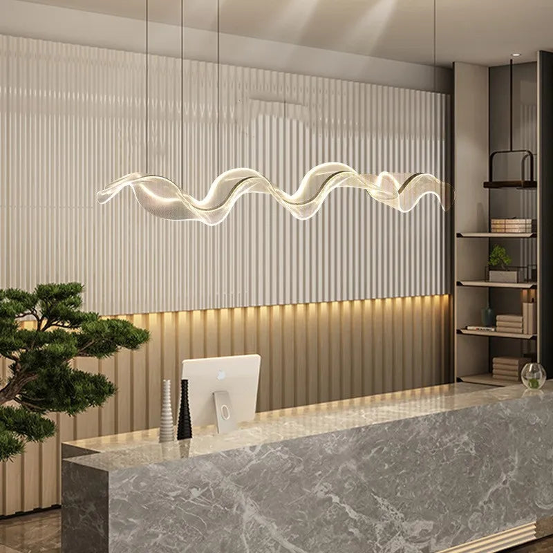 Modern LED Wave Pendant Light for Dining or Living Room