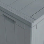 Portable 90L Outdoor Storage Chest – Rattan-Look Polypropylene, Grey Finish
