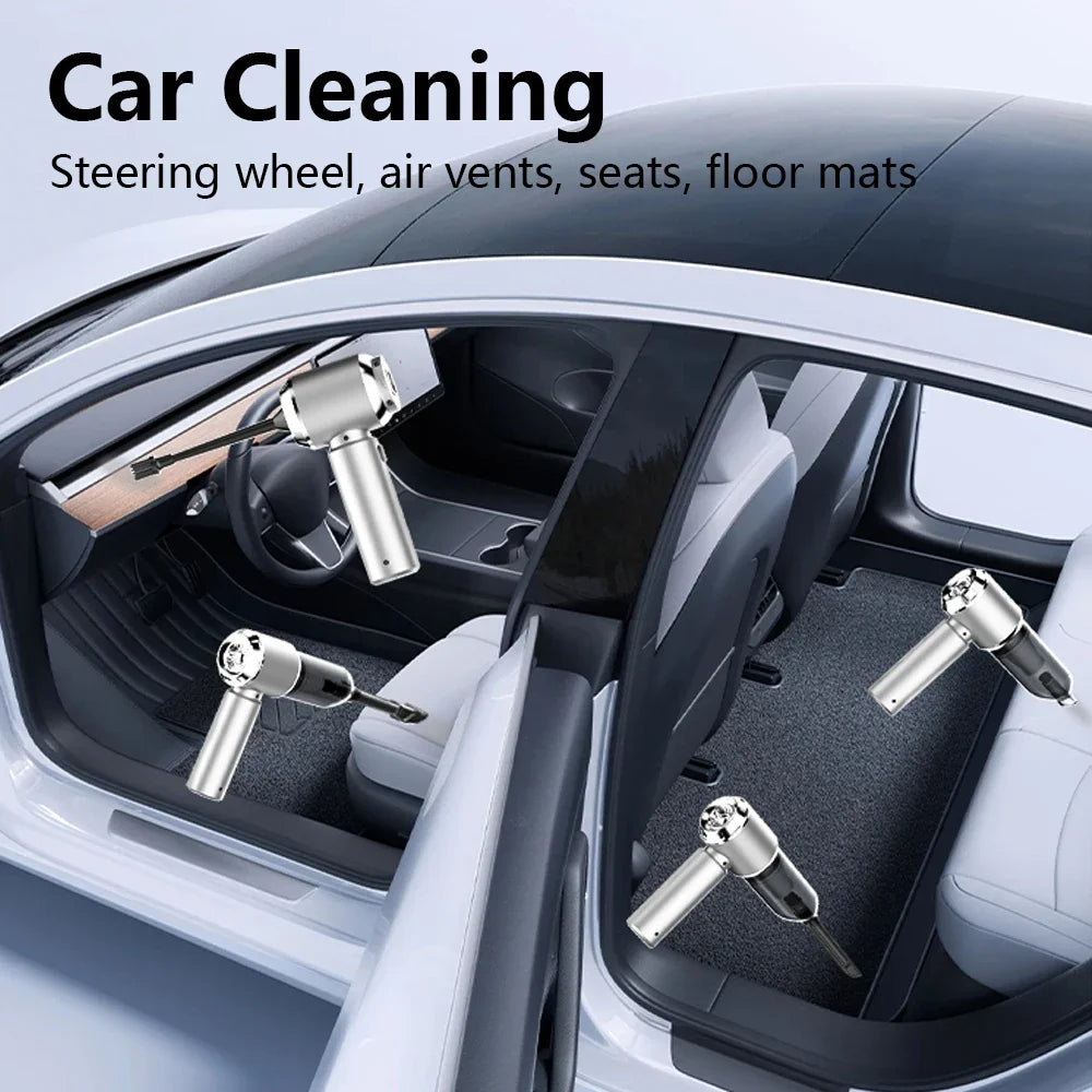 Rechargeable Handheld Vacuum Cleaner Max 180000PA Suction, Quiet, Compact for Home & Car