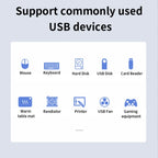 20-Port High-Speed USB Hub with 90W Power Adapter – Efficient Multi-Device Charging & Sync