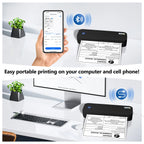 Rechargeable Wireless A4 Thermal Printer Inkless, Lightweight, BK for Home & Office