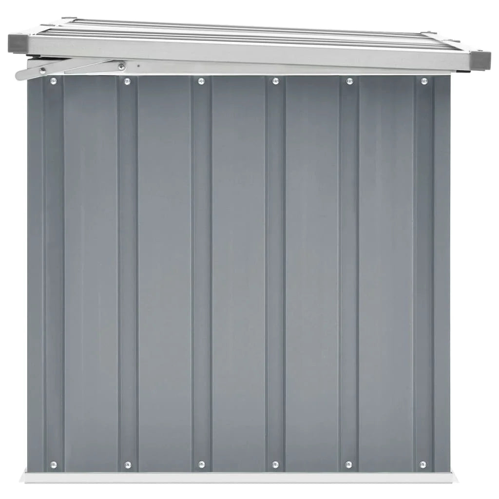 109cm Outdoor Galvanised Steel Garden Storage Box with Hinged Lid – Grey