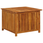 Outdoor Wooden Storage Box 75x75x58cm with Water-Resistant Liner – Solid Acacia