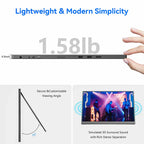 16" 1200P Portable LCD Monitor, USB-C/Mini HDMI, Built-in Stand & Speakers