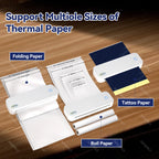 Rechargeable Wireless A4 Thermal Printer Inkless, Lightweight, BK for Home & Office