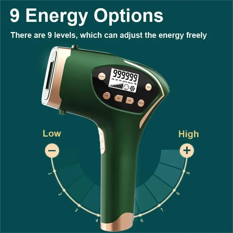 Portable IPL Hair Removal Epilator with 9 Intensity Levels & Auto Mode Add 3 Lamp