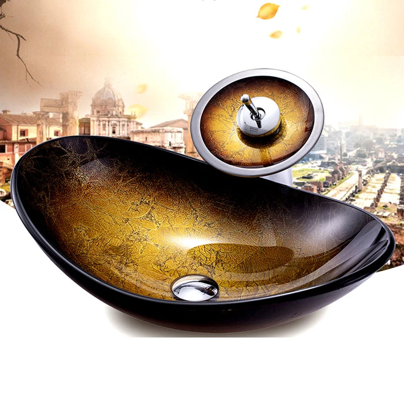 Creative Ingot-Style Glass Washbasin for Modern Bathrooms