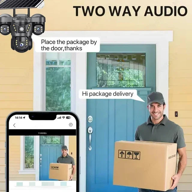 Outdoor 15MP Triple Lens 4G Solar Security Camera with Auto Tracking & Night Vision
