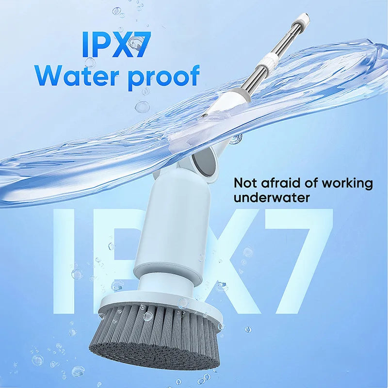 Rechargeable 8-in-1 Cordless Rotating Cleaning Brush for Home & Kitchen