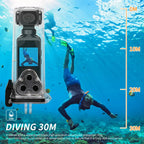 Rechargeable 4K Action Cam Compact Gimbal Recorder with WiFi, Mic, 270° Rotation Black
