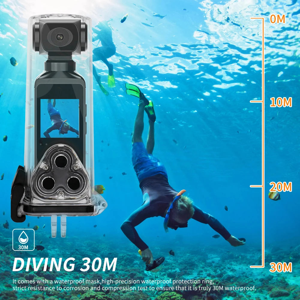Rechargeable 4K Action Cam Compact Gimbal Recorder with WiFi, Mic, 270° Rotation Black