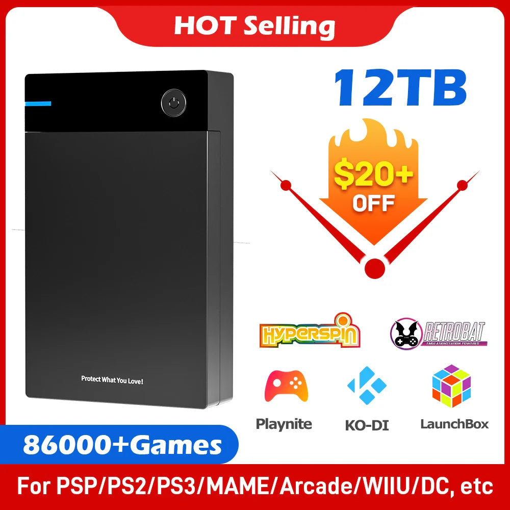 12TB Plug & Play Retro Gaming HDD with 86,000+ Games MS 12T DUO HDD T3