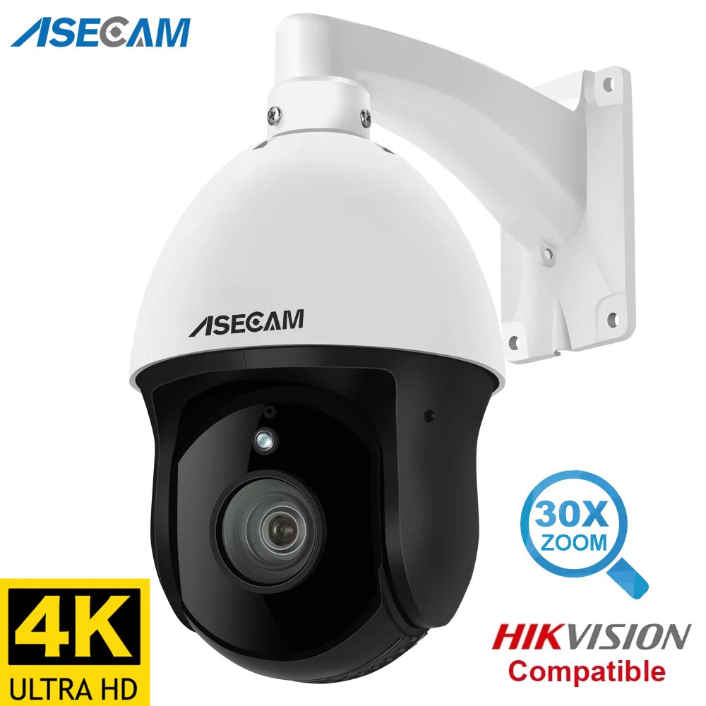 4K Outdoor PTZ Dome Camera with 30X Optical Zoom 8MP 4K 30X POE