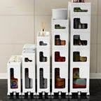 16cm-1-Layer Ultra-Narrow Plastic Storage Cabinet with Wheels