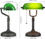 Classic Stained Glass Table Lamp with Chain Switch E27 Socket for Home or Office