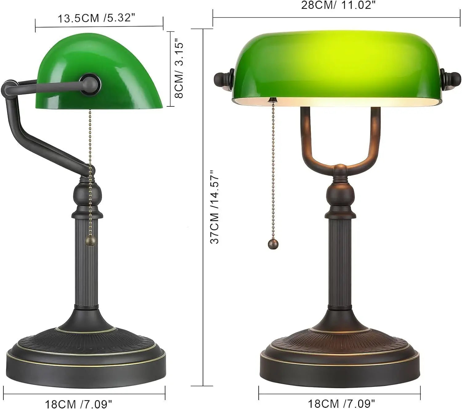 Classic Stained Glass Table Lamp with Chain Switch E27 Socket for Home or Office