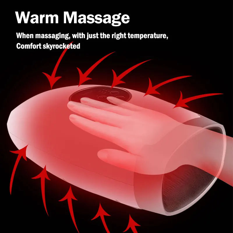 Cordless Electric Hand Massager with Heat & Compression Ivory