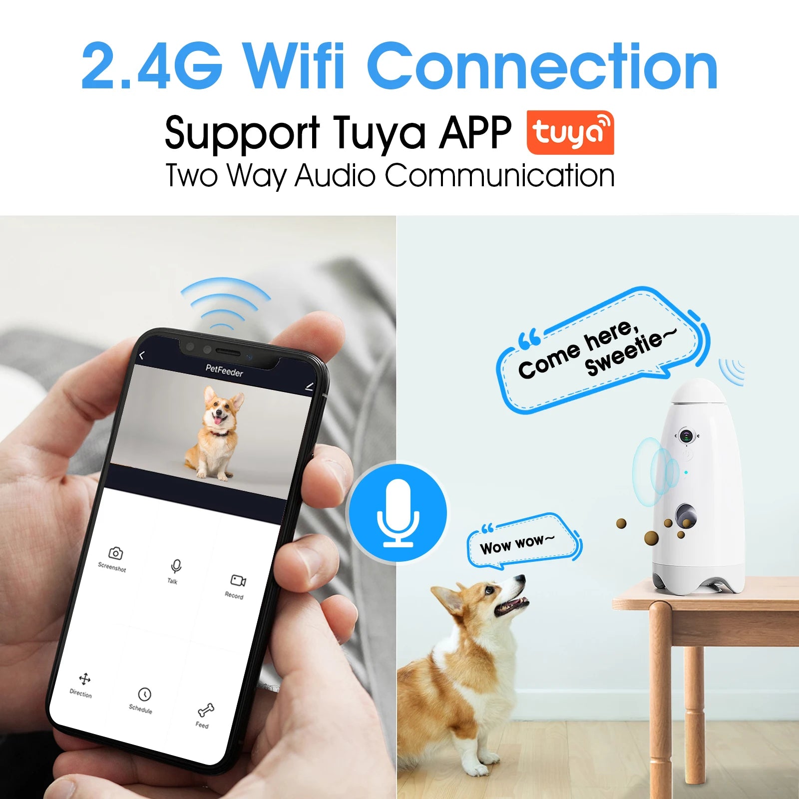 1080p Pet Camera with Motion Alerts, Treat Toss Feature