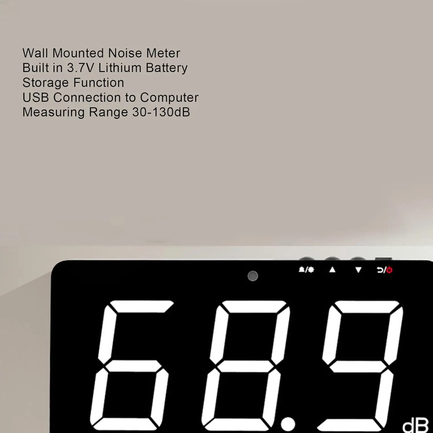 Decibel Meter with LCD Display & Alarm – Home, Office & Factory Noise Monitoring 30–130dB