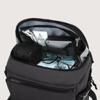 Black Expandable Travel Backpack with Laptop and USB Port