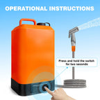 16L Portable Electric Shower for Camping IPX6 Pump with USB Recharge & Long Hose
