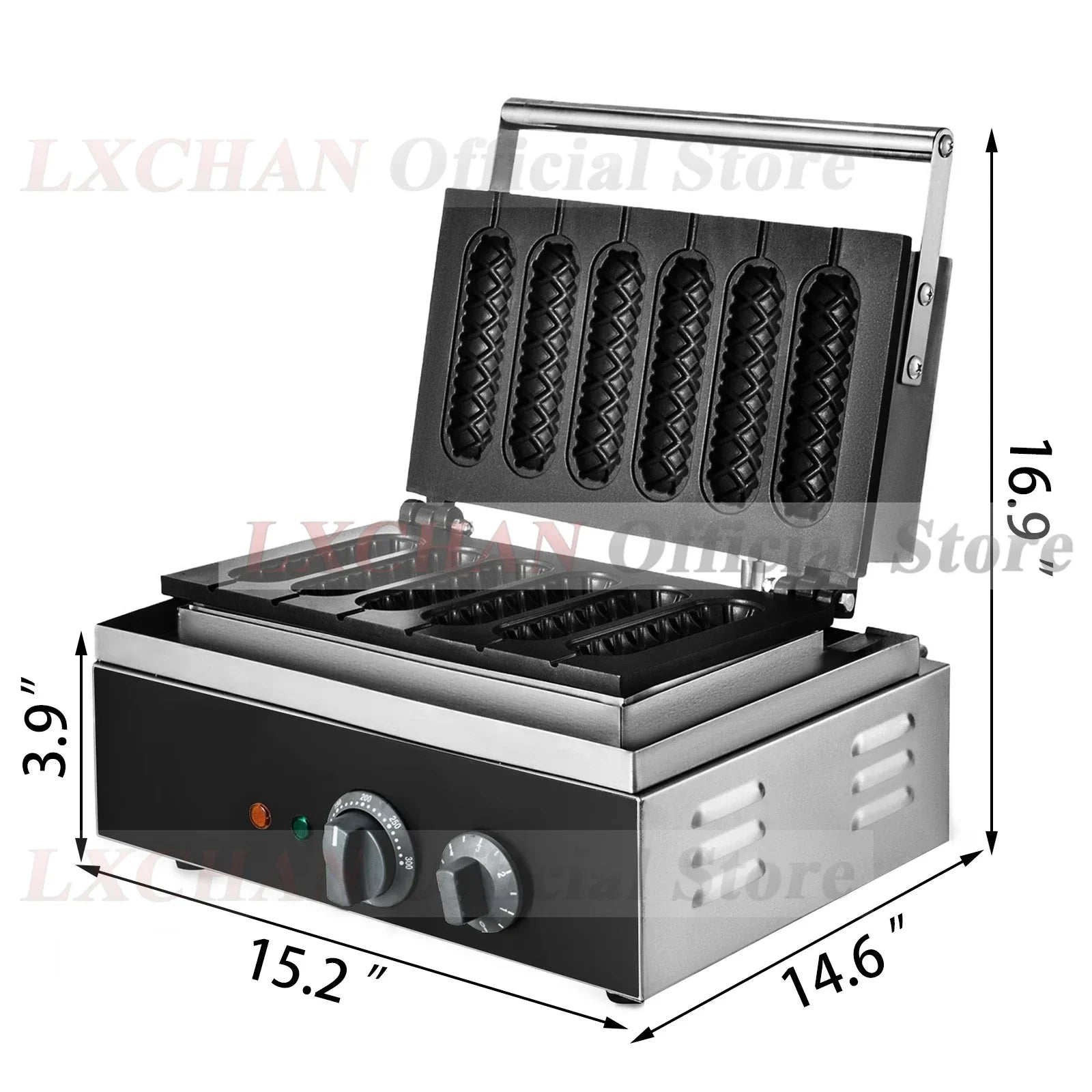 6PCS Electric Waffle & Sausage Maker – Non-Stick Hot Dog & Muffin Grill for Home Use
