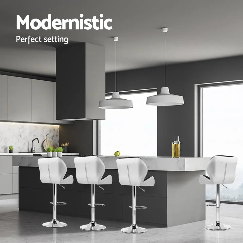 Modern Kitchen Bar Chair with Padded Cushion and 360° Swivel