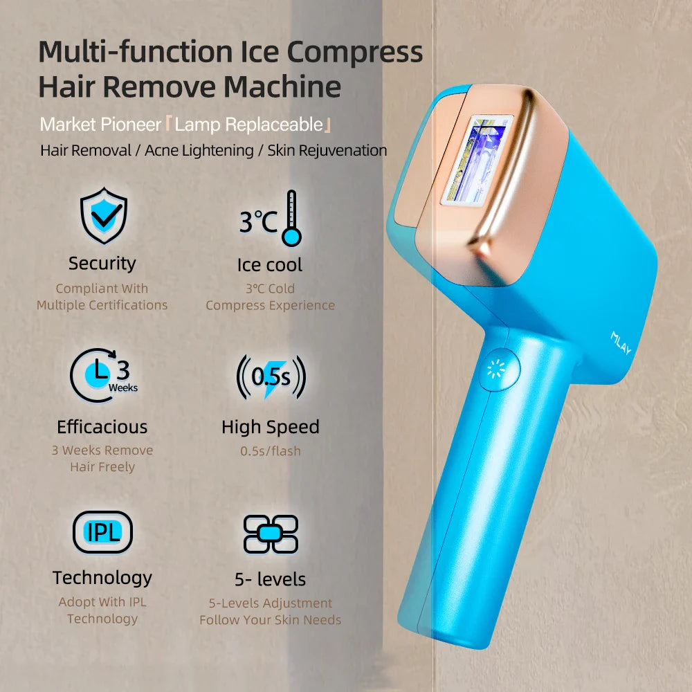 2-Lens Laser Epilator with 500K Flashes and ICE Cooling