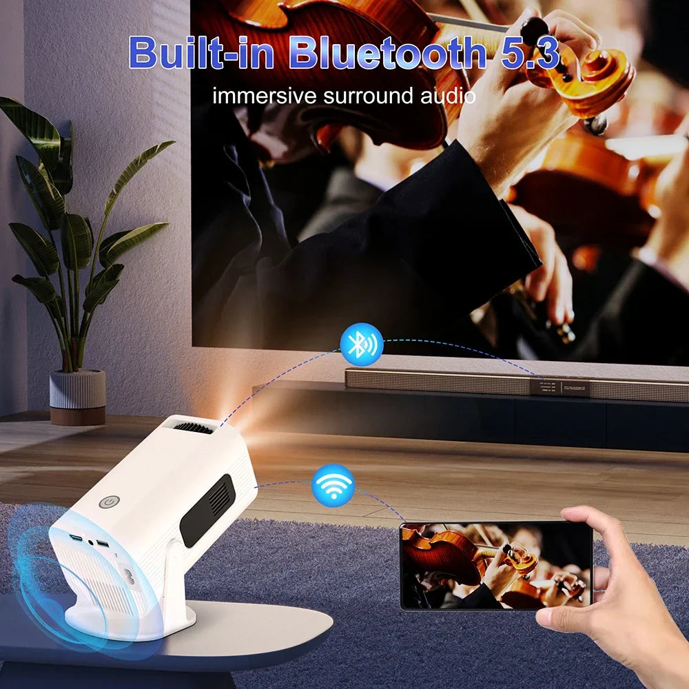 Mini Home Projector P330 Android 1080P, WiFi6, 4K Compatible