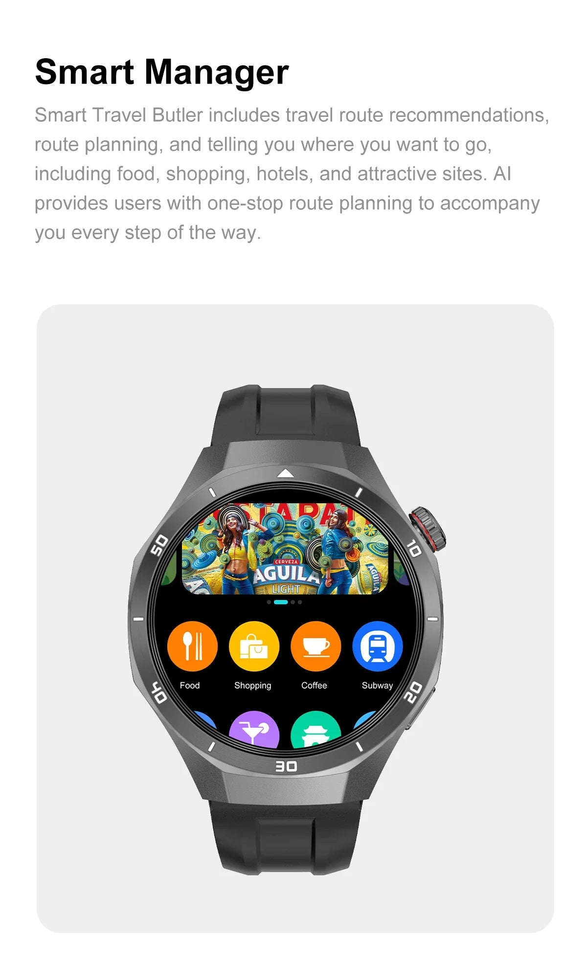 4GB GPS Sports Smartwatch with AMOLED Screen & Voice Assistant