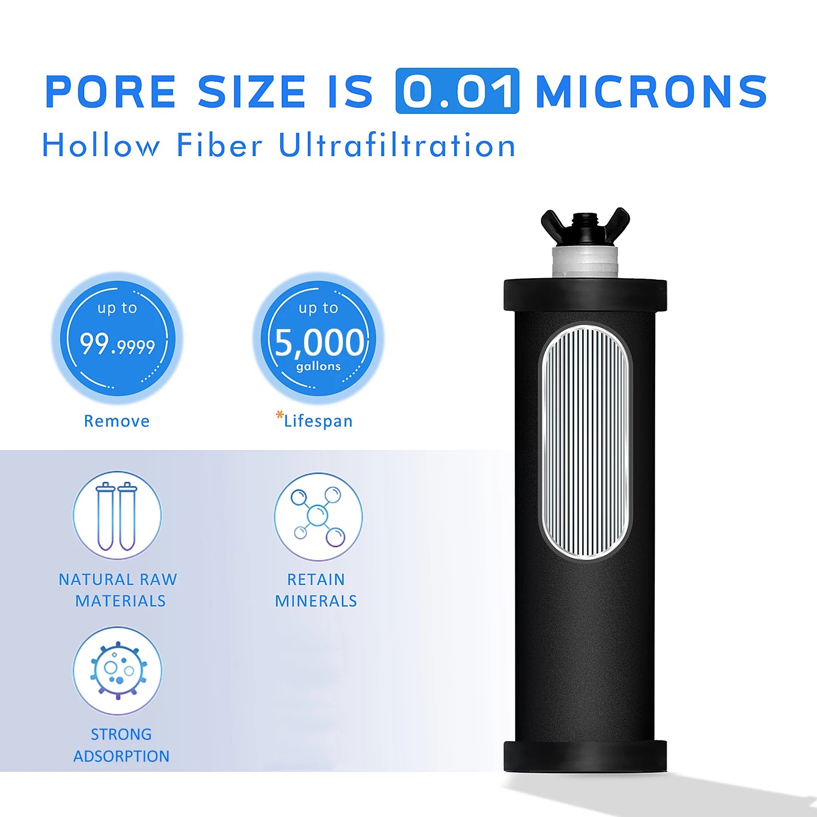Portable 1 Gallon Stainless Steel Water Purifier for Home, Camping & Emergency Use