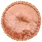 Compact Velvet Ottoman 40cm – Rust-Coloured Footstool for Living Room