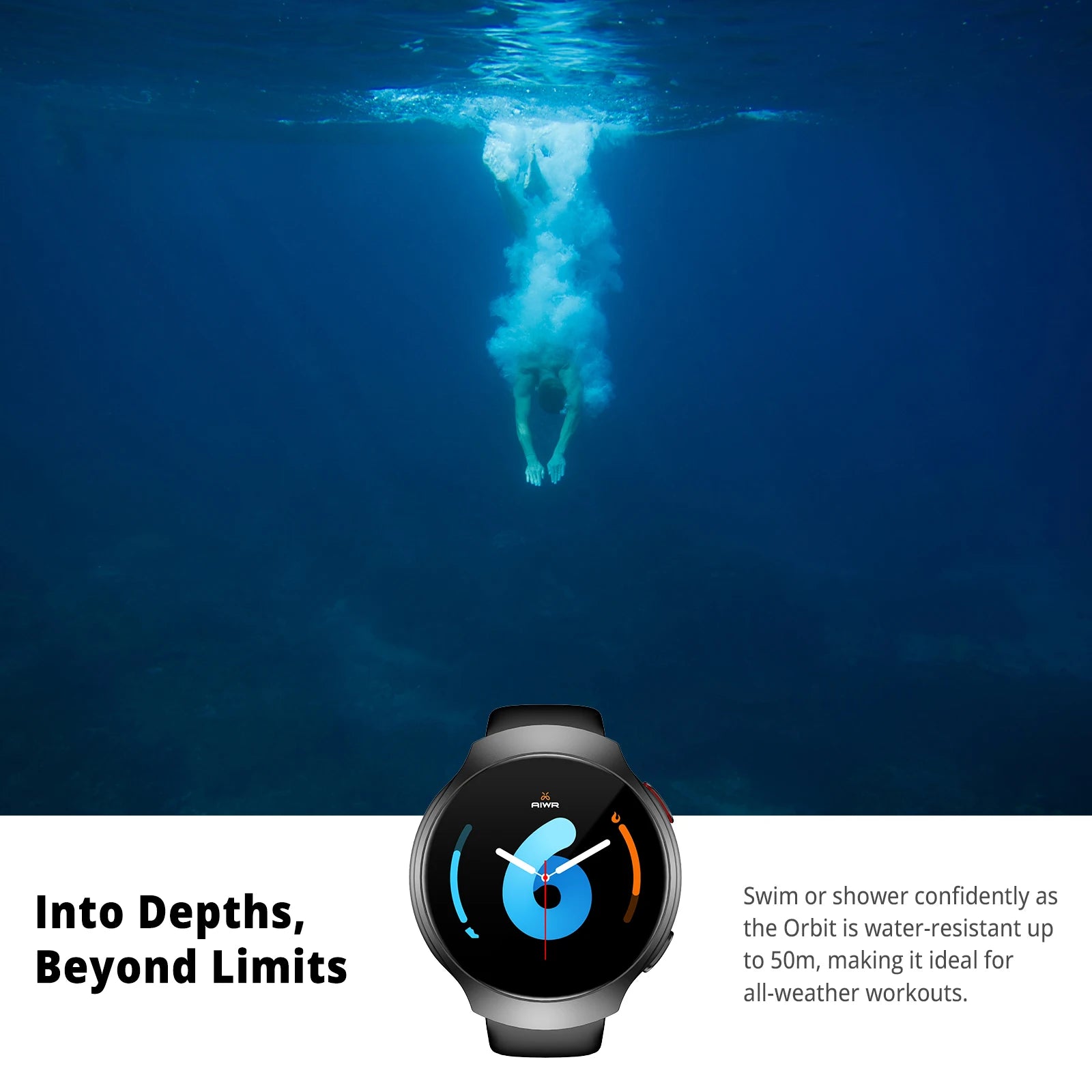 1.43" AMOLED Waterproof Smartwatch with Music Control, Heart Rate & Sleep Tracking