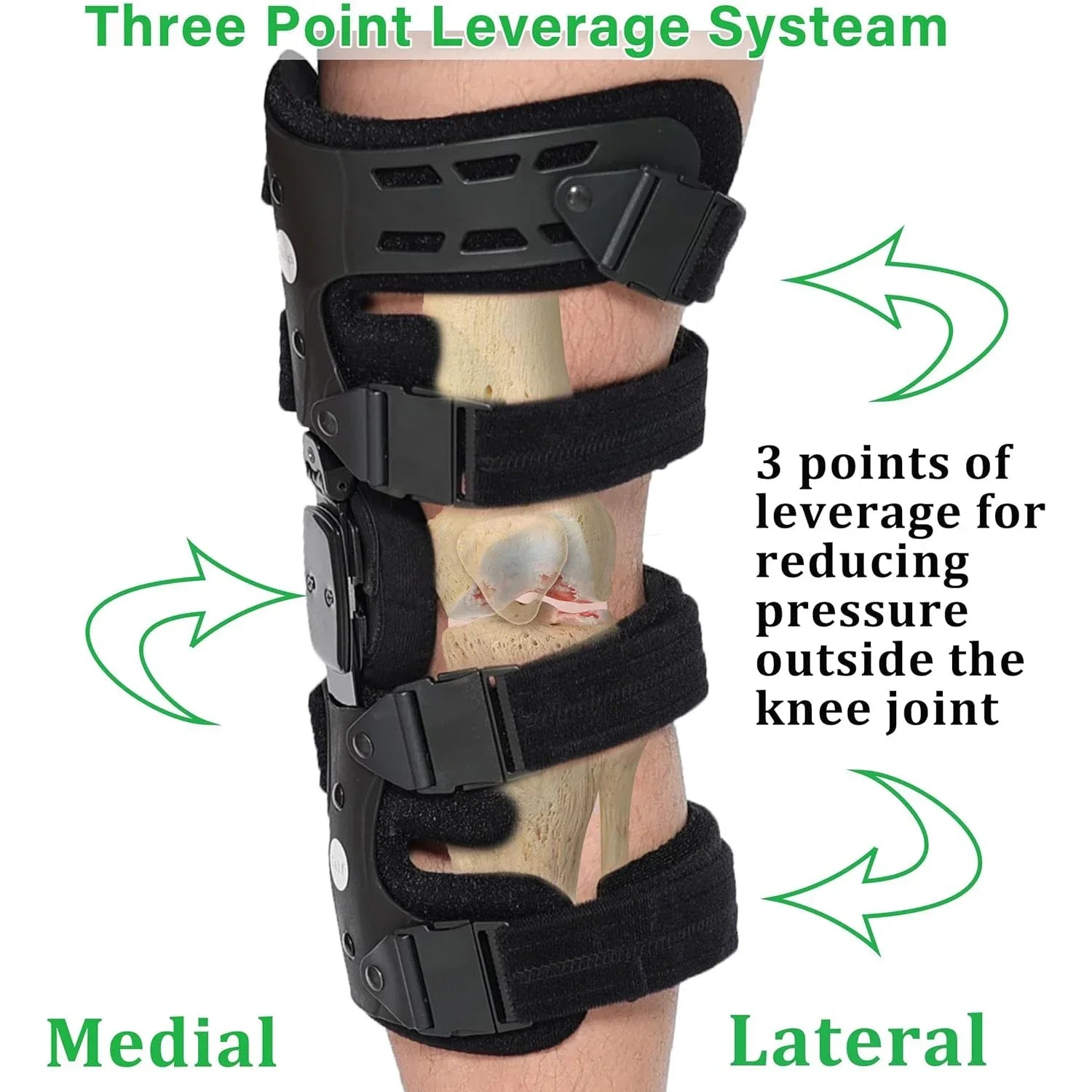Left Knee Unloader Brace Adjustable Pain Support