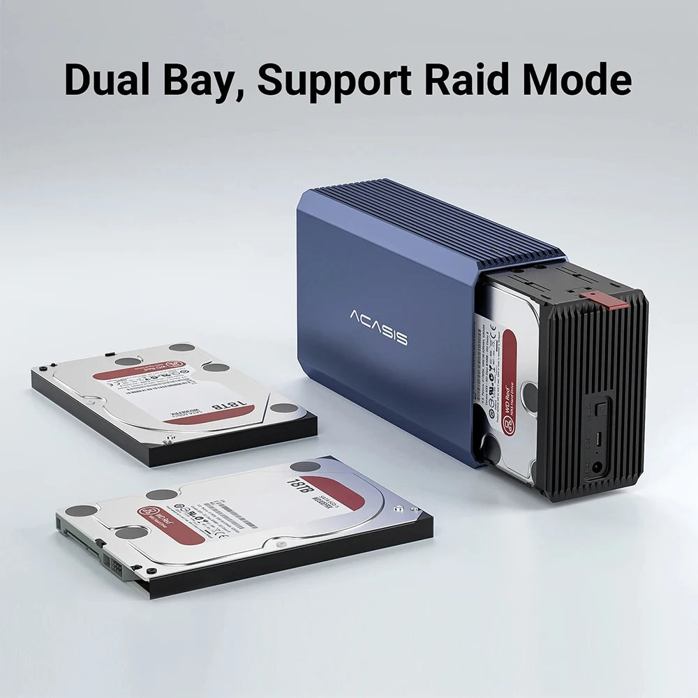2 Bay 44TB RAID HDD Enclosure with Type-C Port