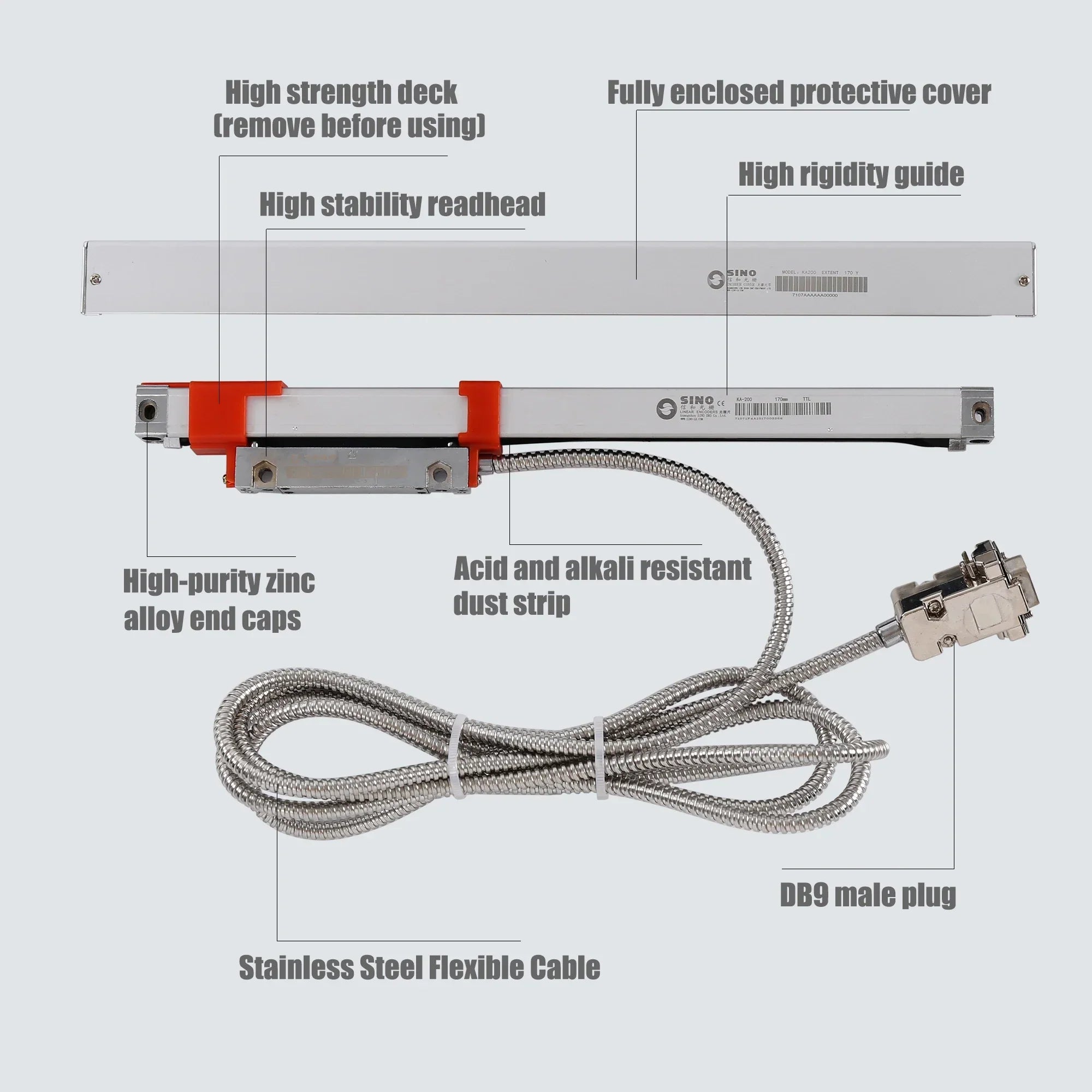 16x16mm Compact Linear Ruler 50mm Travel, TTL Signal